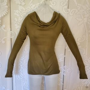 Old Navy green drape collar shirt